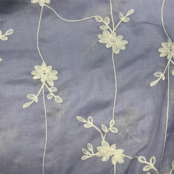 Embroidered Lace Insert Tassel Spring Summer Light Weight Scarf - Picture 2 of 4